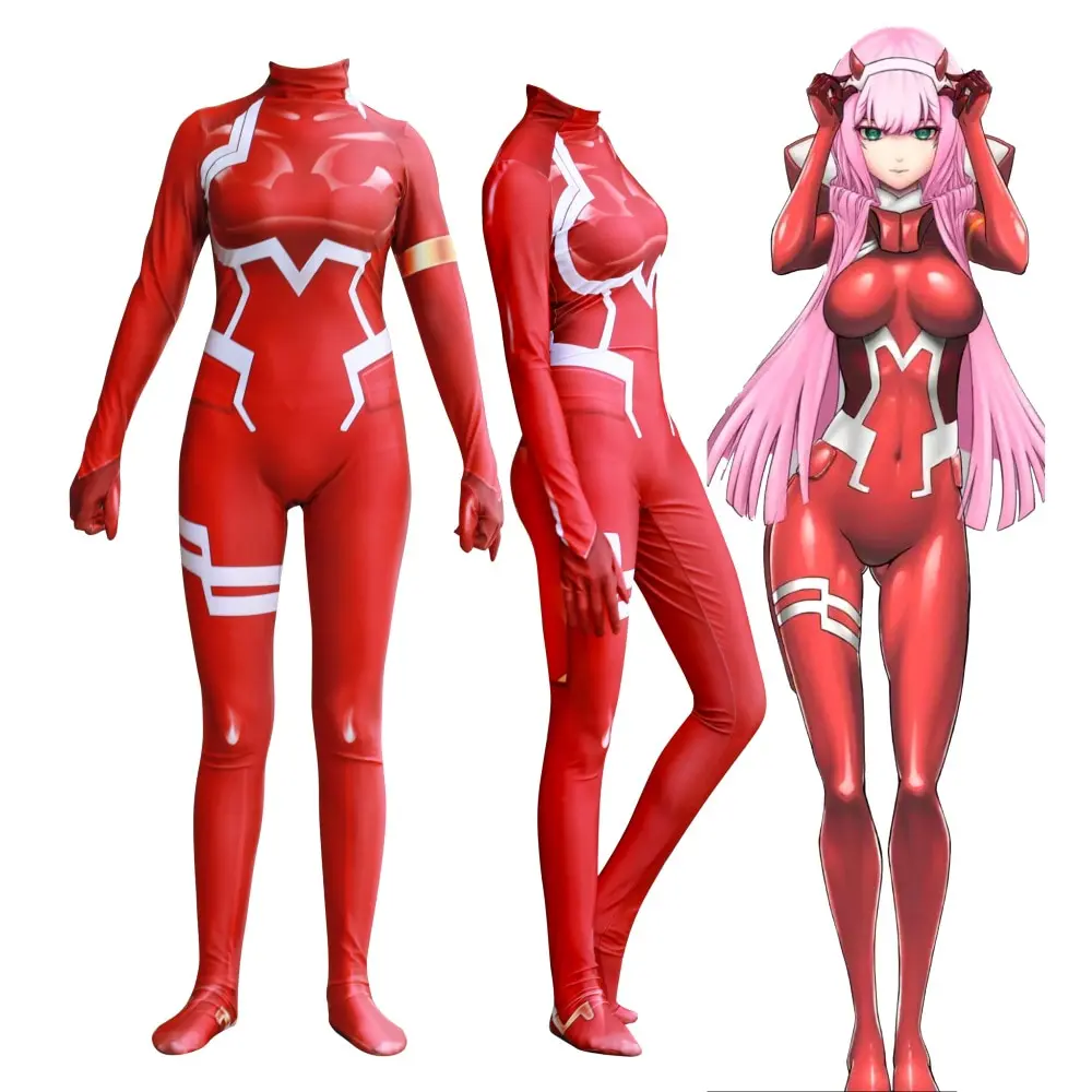 Darling in the Franxx – Zero Two Jumpsuit Cosplay Costume Cosplay & Accessories