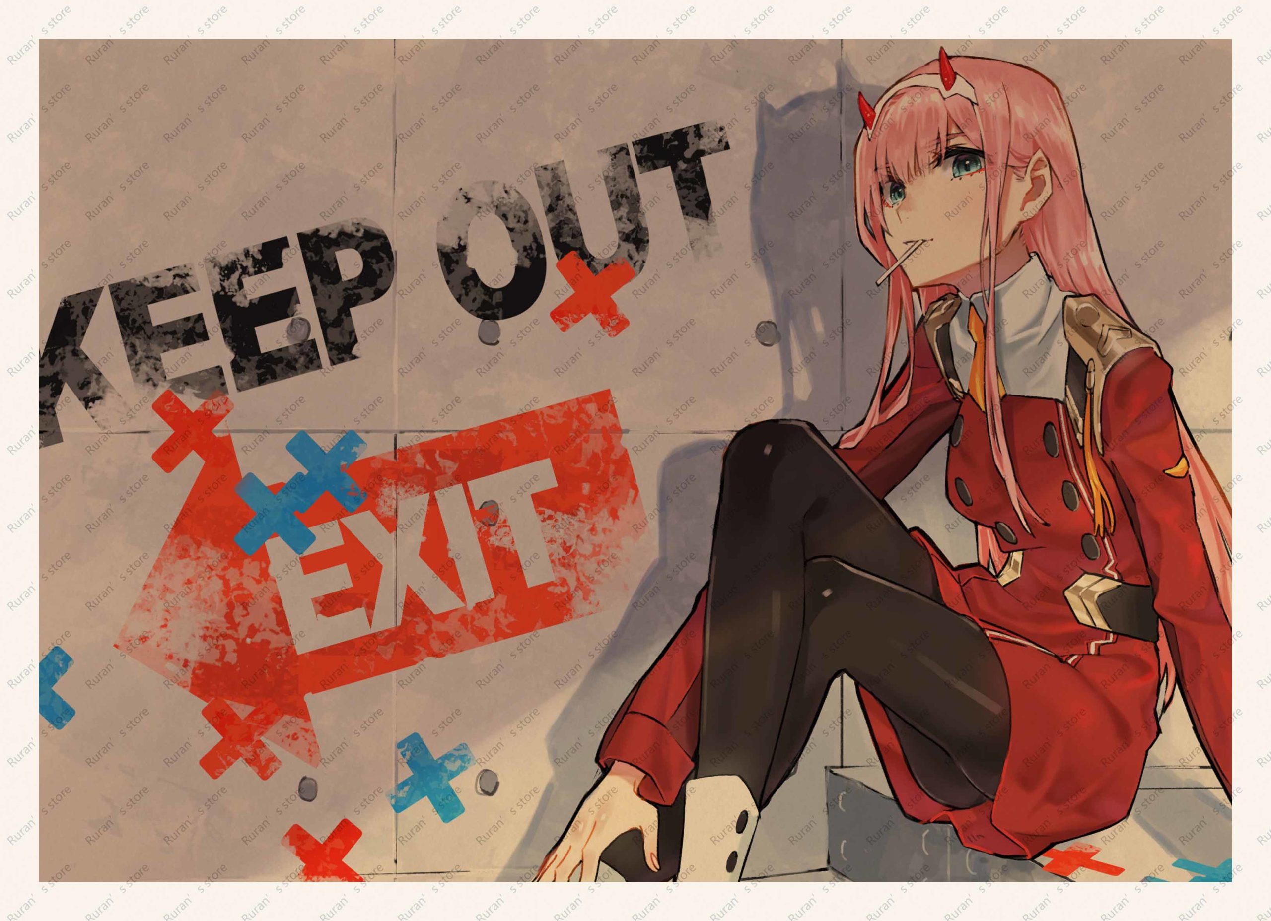 Darling in the Franxx – Zero Two Kraft Wall Retro Poster (12 Styles) Posters