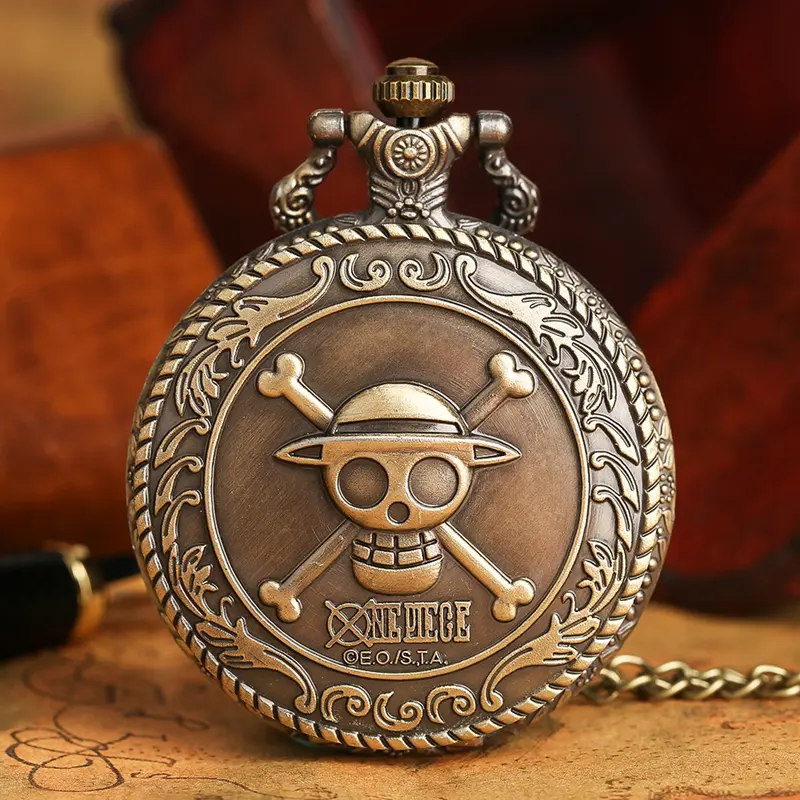 One Piece Film Gold Compass Pocket Watch STRAW HAT CREW from Japan