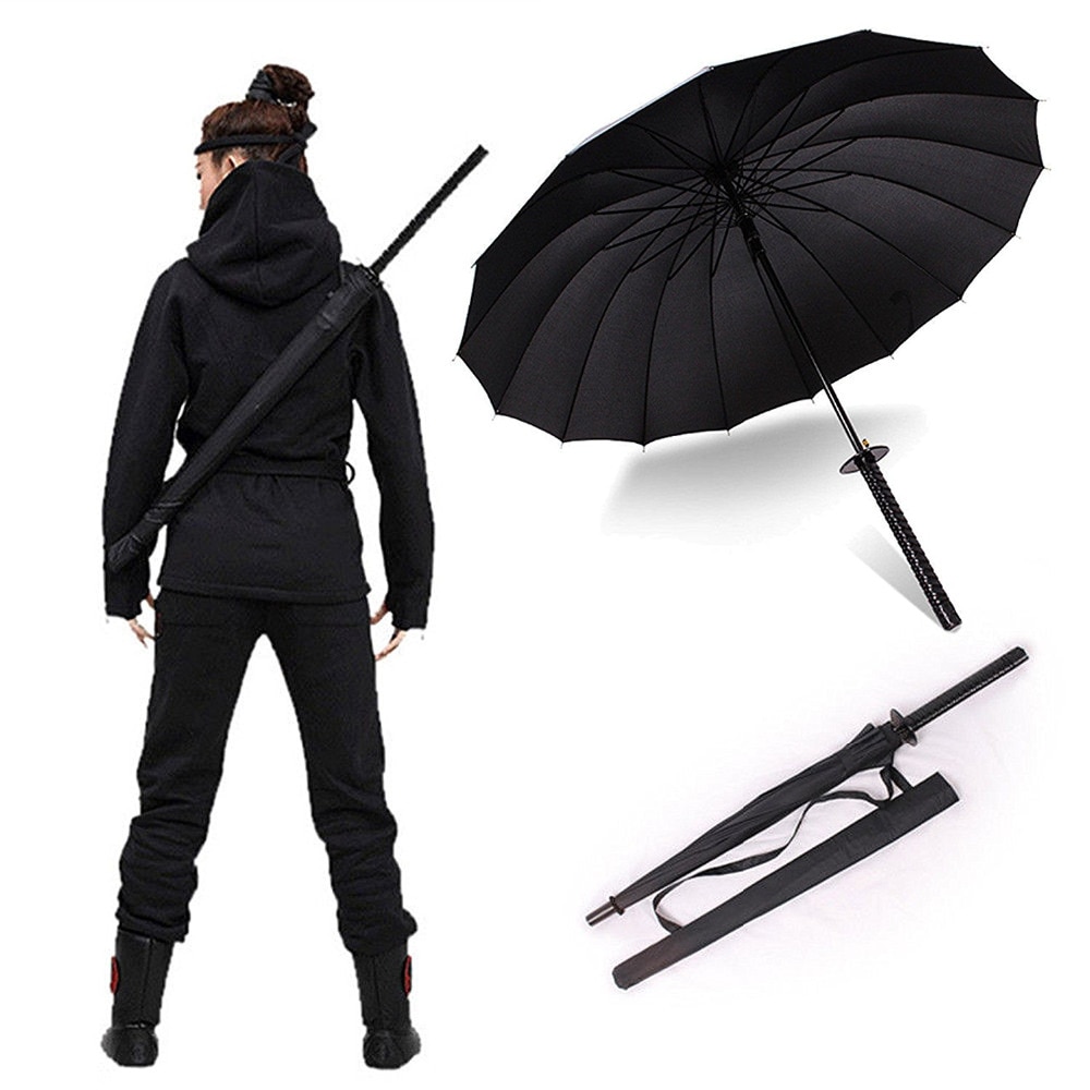 Premium Samurai Ninja Katana Semi-automatic Umbrella Cosplay & Accessories