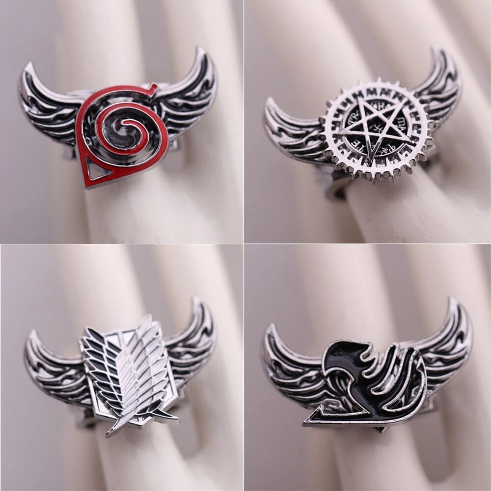 Rotatable Charms Rings (Different Anime) Rings & Earrings