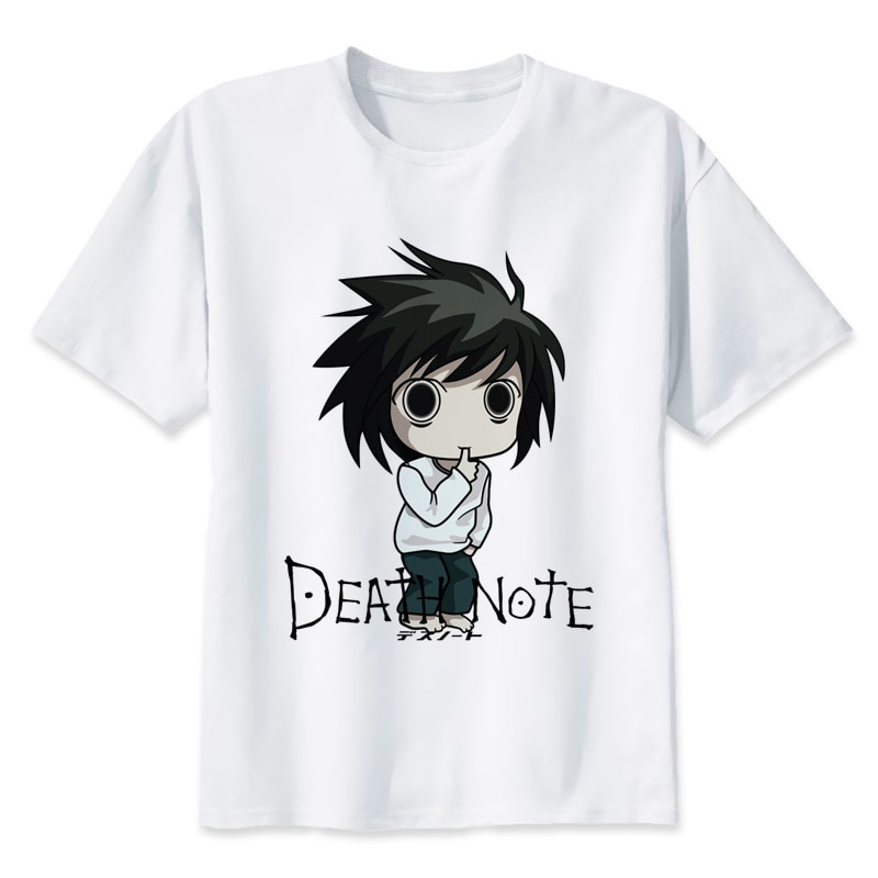 Death Note – L White Printed T-Shirt T-Shirts & Tank Tops