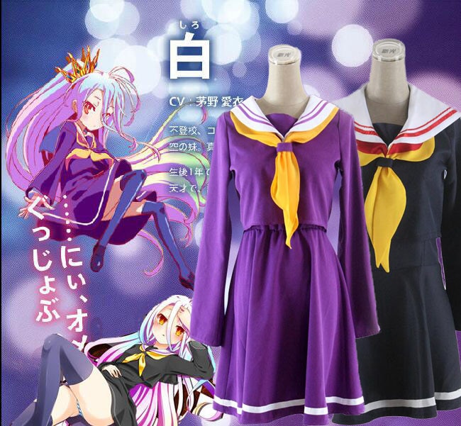 No Game No Life – Shiro School Uniform Cosplay Costume (2 Colors) Cosplay & Accessories