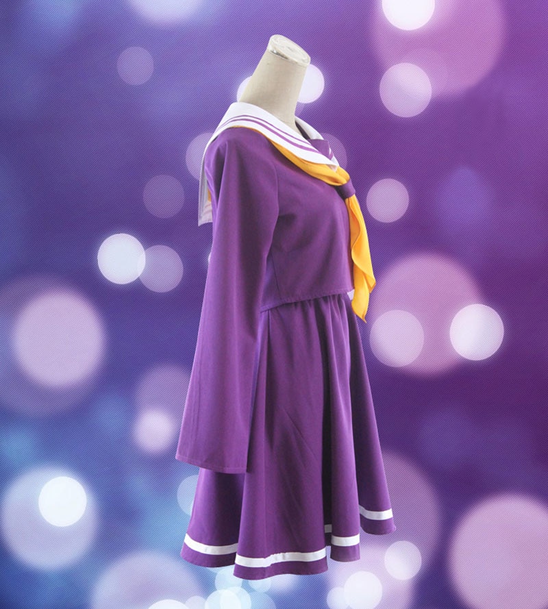 NO GAME NO LIFE Shiro Sailor Suit School Uniform Tops Dress Cosplay Costumes 