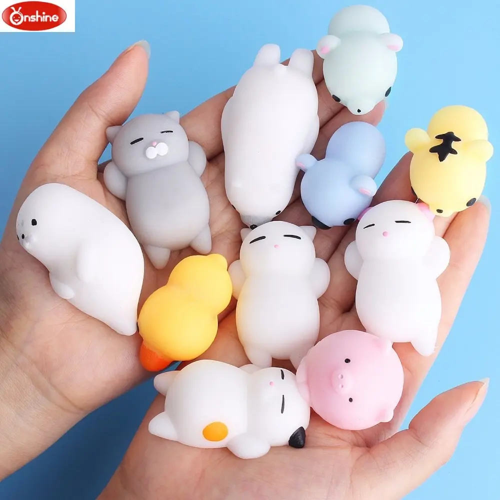 Cute Mini Soft Silicone Mochi Squishy Animals (12 Types) Dolls & Plushies