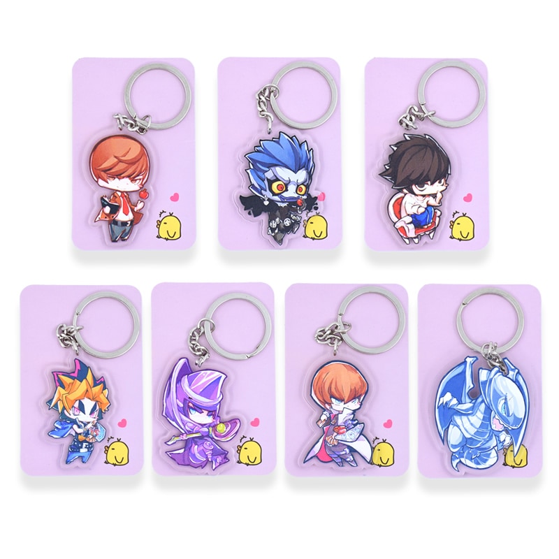Death Note and YuGiOh – Acrylic Double Sided Keychain (7 Characters) Keychains