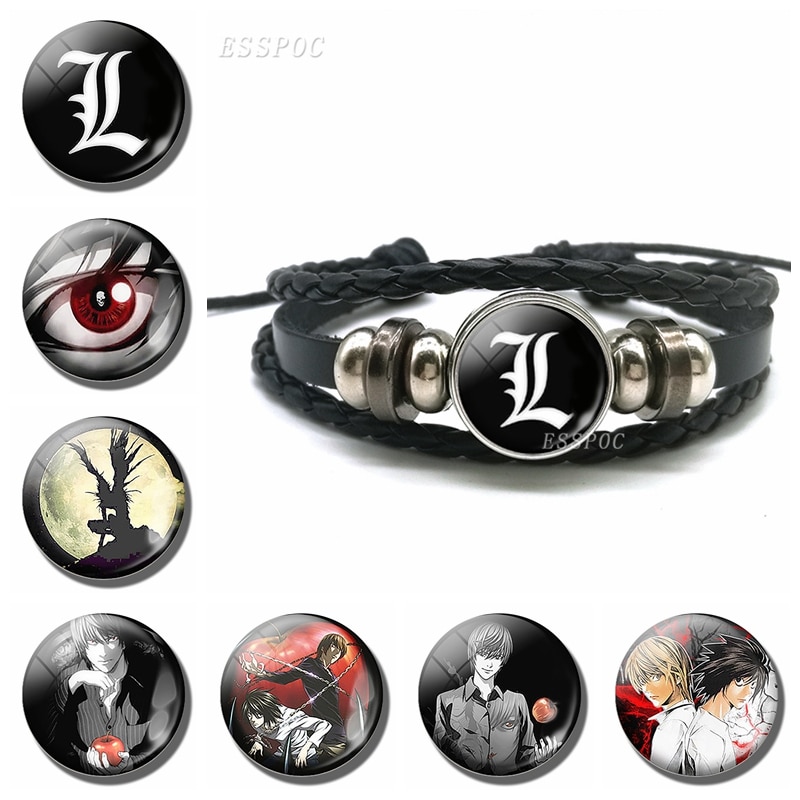 Death Note – Premium Leather Bracelet Cabochon (7 Colors) Bracelets