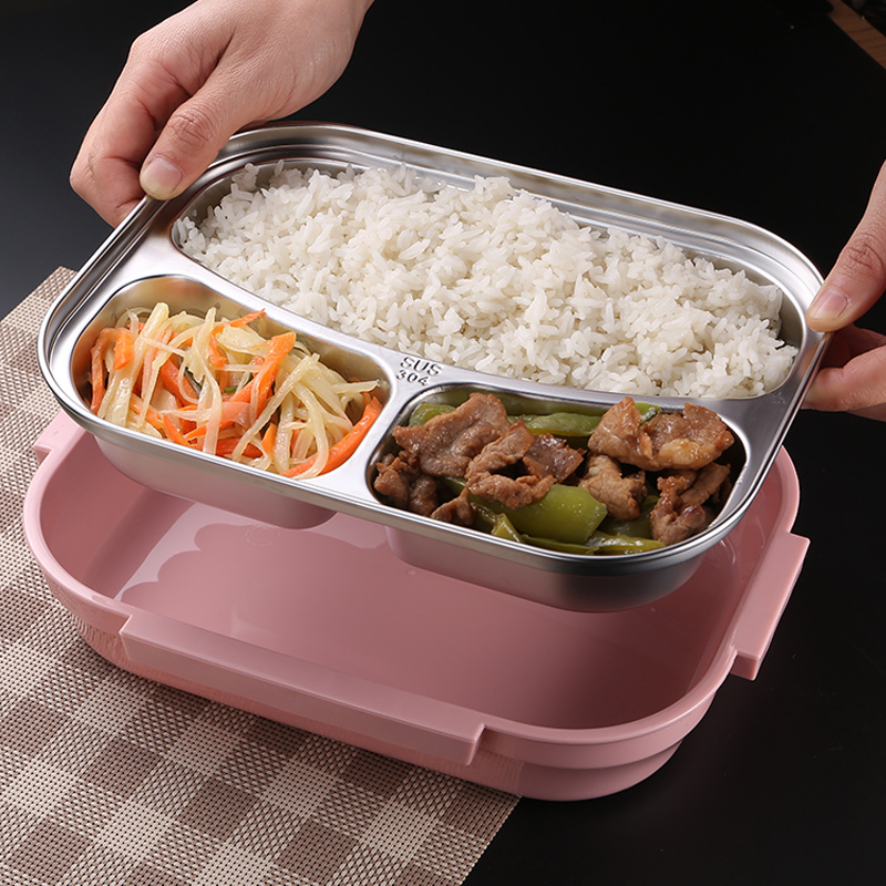 Bento Stainless Steel Lunch Box with Bag (3 Colors) Lunch Boxes