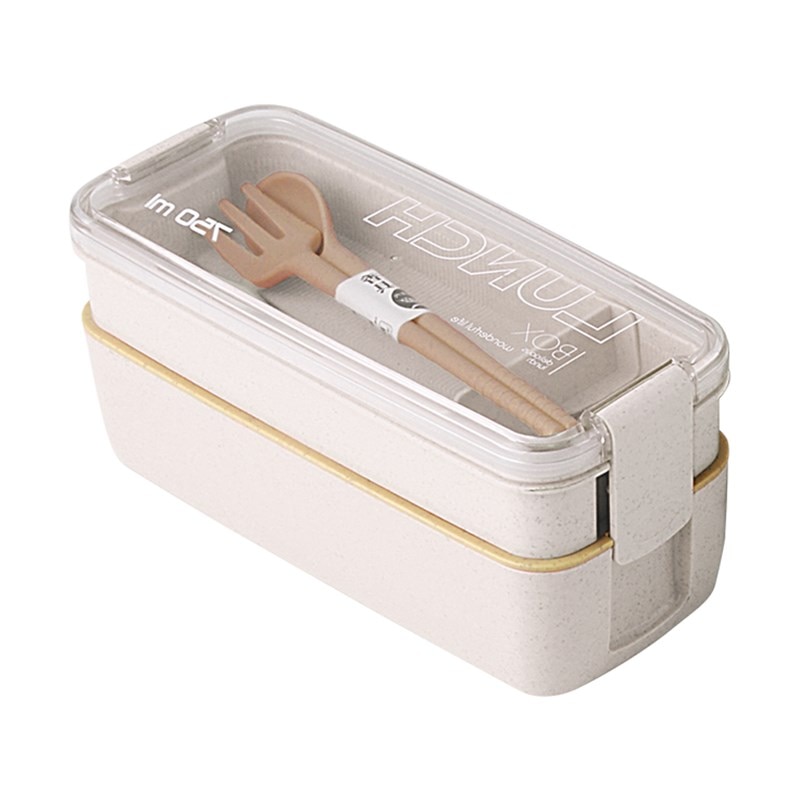 Bento 2 Layer Healthy Wheat Straw Lunch Box (3 Colors) Lunch Boxes