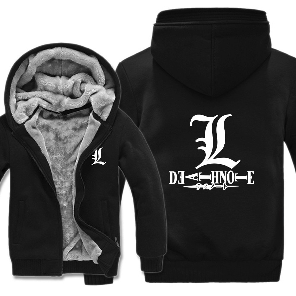 Details about   Death Note L·Lawliet Logo black Sweater Shirt Jacket Coat Hoodie cosplay costume