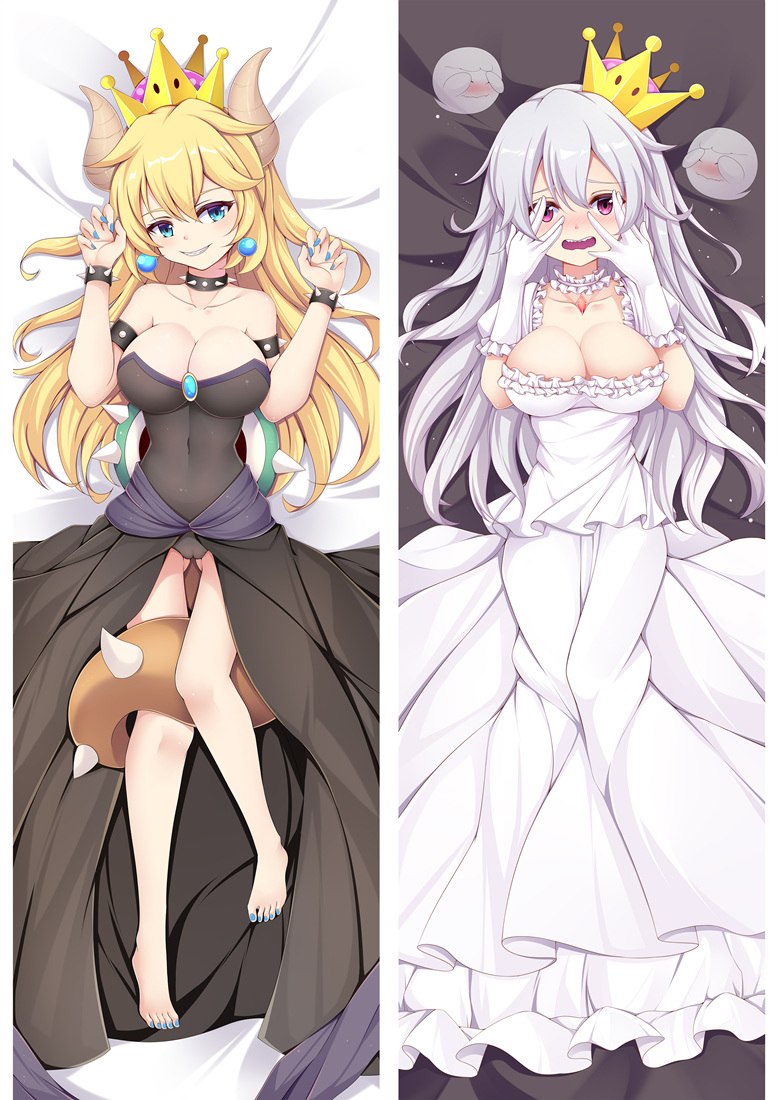 Super Mario Odyssey – Sexy Bowsette and Princess Boo Dakimakura Hugging Body Pillow Cover Bed & Pillow Covers
