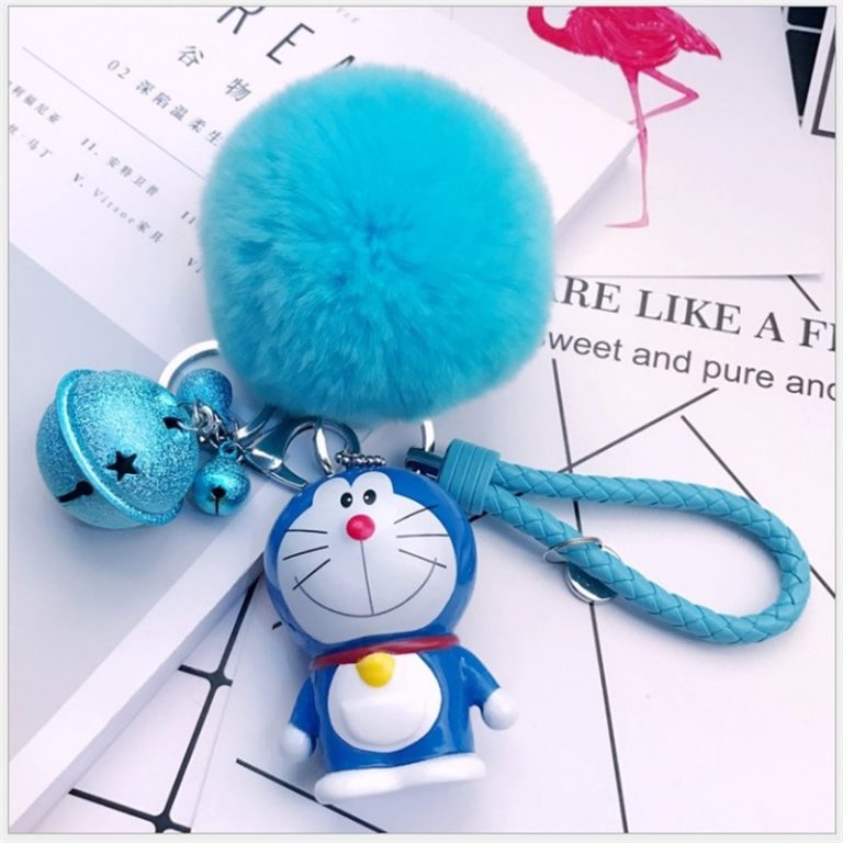 Buy Doraemon - Cute Keychain with Bell (Blue and Pink Designs) - Keychains