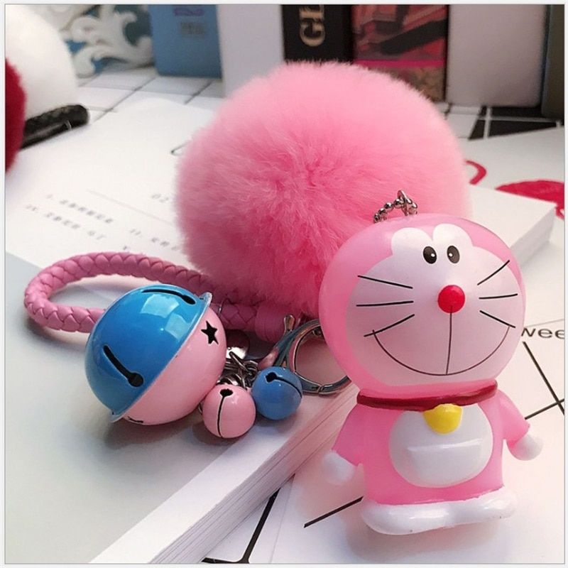 Doraemon – Cute Keychain Pendant with Bell (2 Colors) Keychains Pendants & Necklaces