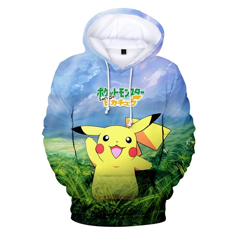 Pokemon – Colorful Pikachu and Eevee 3D Printed Hoodie Hoodies & Sweatshirts