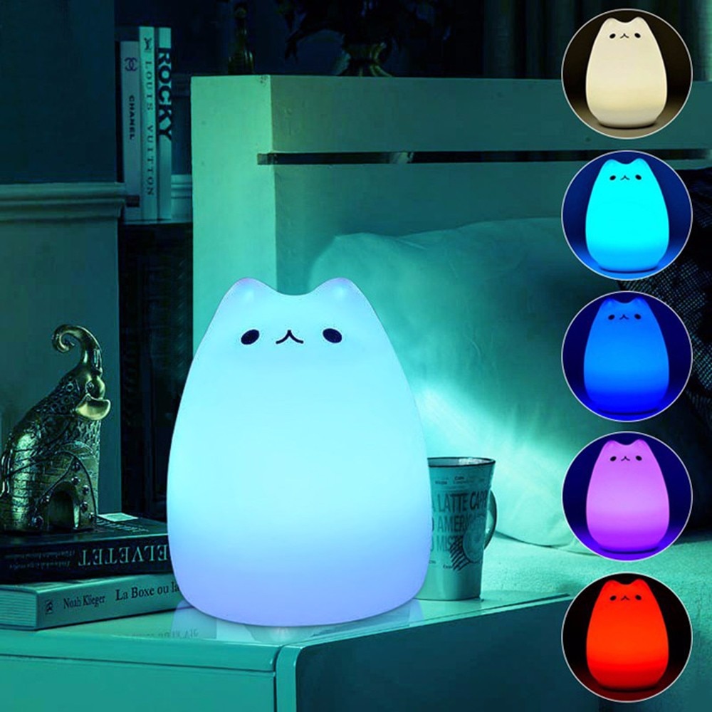 Colorful Silicone Cat Led Desk Lamp (7 Colors) Lamps
