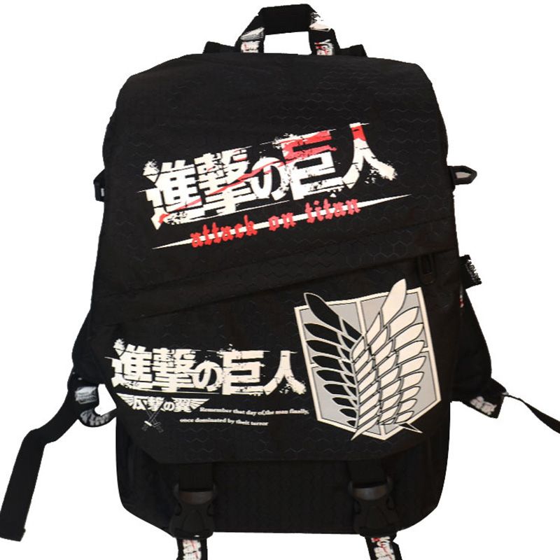 My Neighbor Totoro and Attack on Titan – Black Backpack (2 Styles) Bags & Backpacks