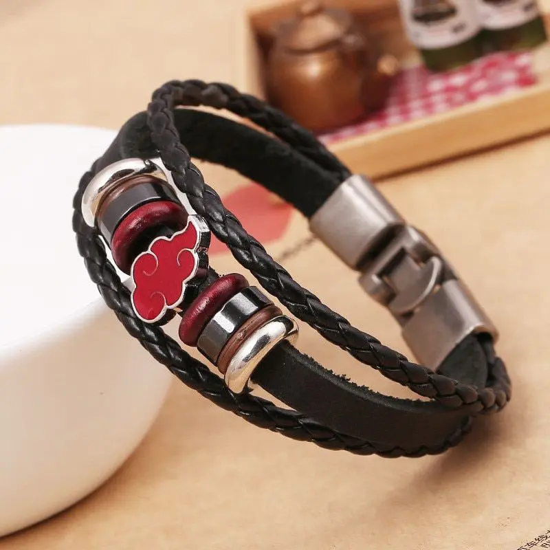 Naruto – Akatsuki Leather Bracelet (2 Styles) Bracelets