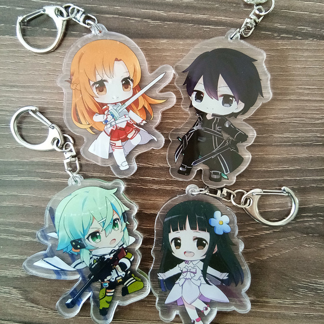 Sword Art Online – Acrylic Double Sided Keychain Pendant (8 Characters) Keychains Pendants & Necklaces