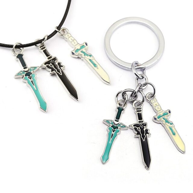 Buy Sword Art Online Kirito & Asuna Swords Keychains / Necklaces