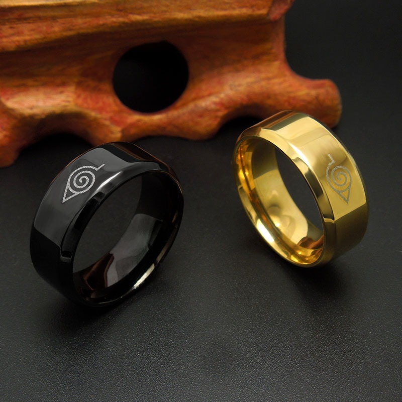 Naruto – Leaf Village Stainless Steel Ring (3 Colors) Rings & Earrings