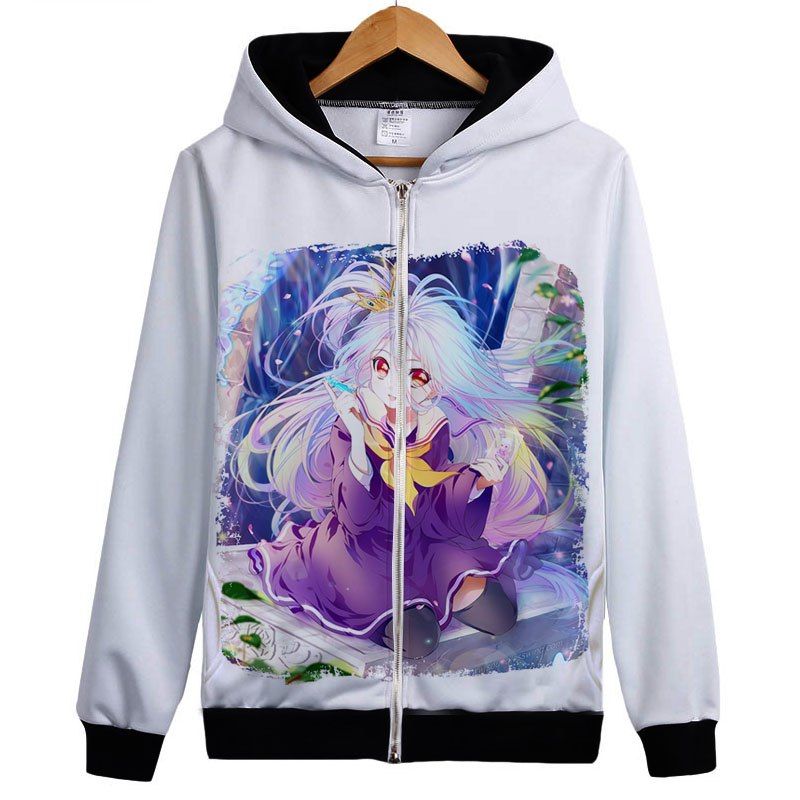 Buy No Game No Life - Sora, Shiro, Jibril and Hatsune Zip-Up Hoodie (30 ...