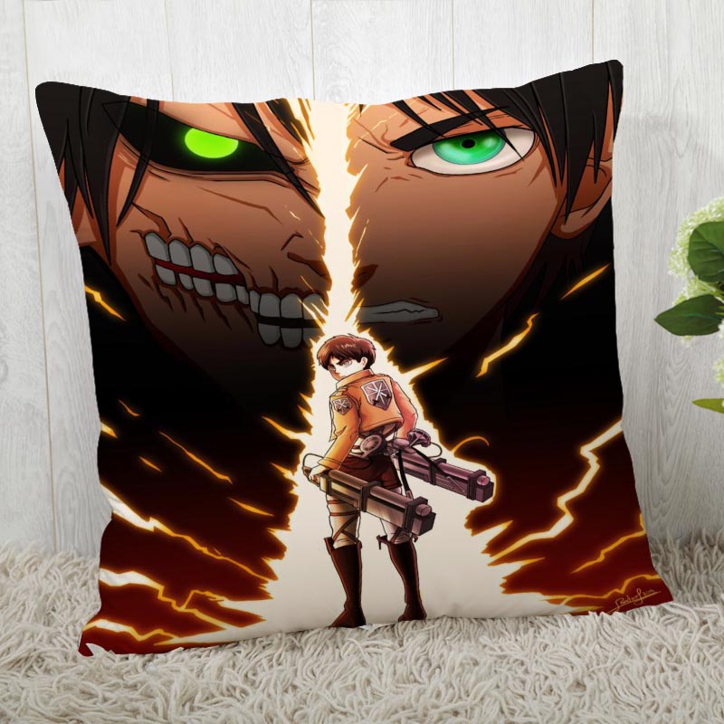 Attack on Titan – Levi, Eren, Mikasa, and other Characters Pillow Cases (15+ Designs) Bed & Pillow Covers