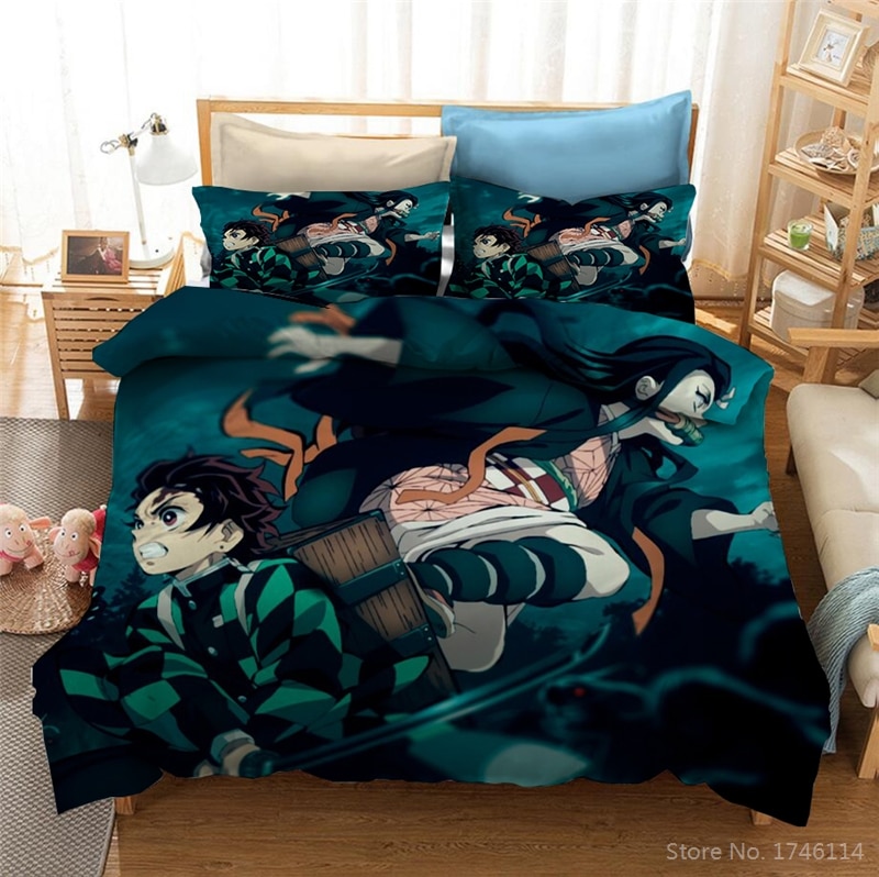 Demon Slayer – 3D Printed Duvet Covers and Pillow Covers (10+ Designs) Bed & Pillow Covers