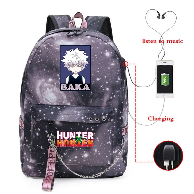 JINZ Anime Alluka Zoldyck Travel Loptop Backpack School Bag Casual Backpack