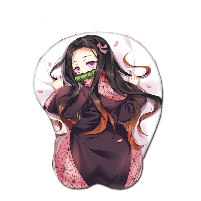 Anime Demon Slayer Sexy Hip 3D Kamado Nezuko Mouse Pad 3D Soft Chest Mouse Pad Mat Wrist Rest