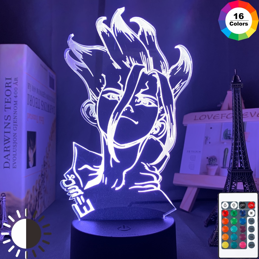 Dr. Stone – Senku themed 3D Lighting Lamp (3/7/16 Colors) Lamps