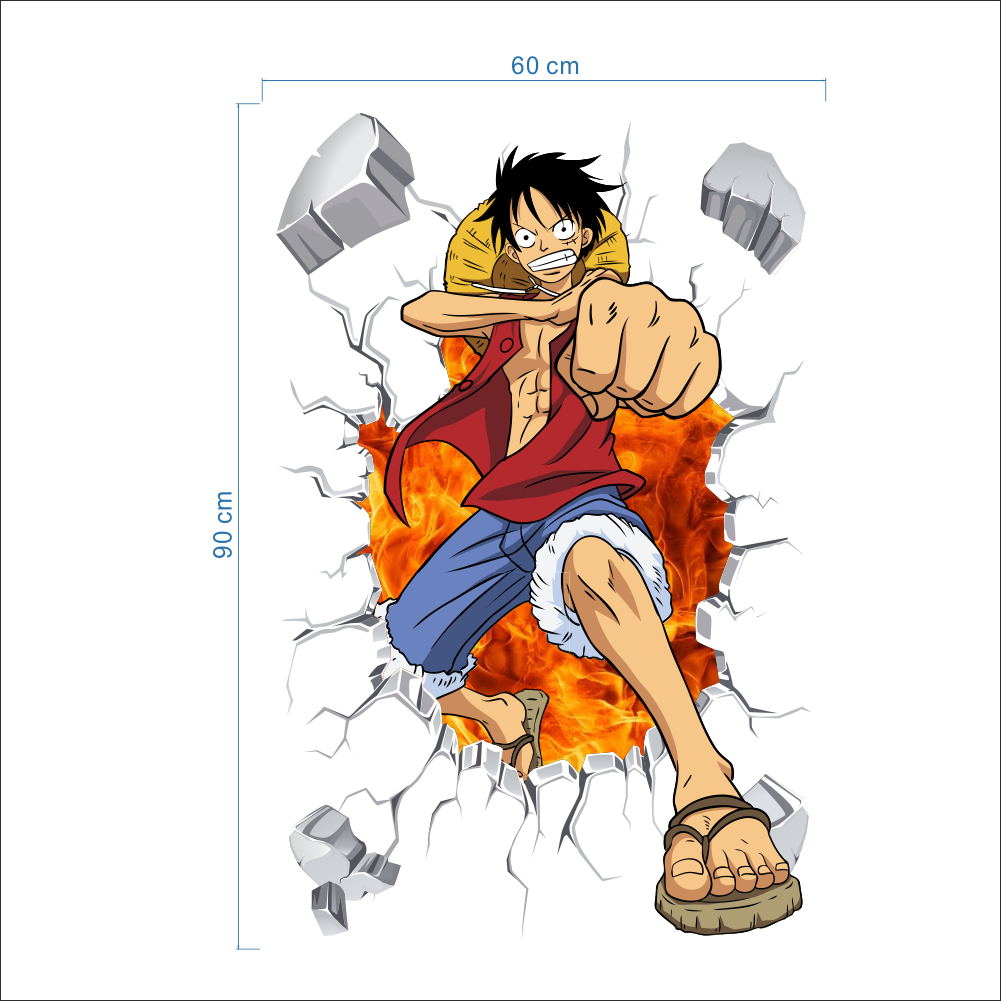 One Piece – Luffy Wall Poster Sticker (Different Sizes) Posters