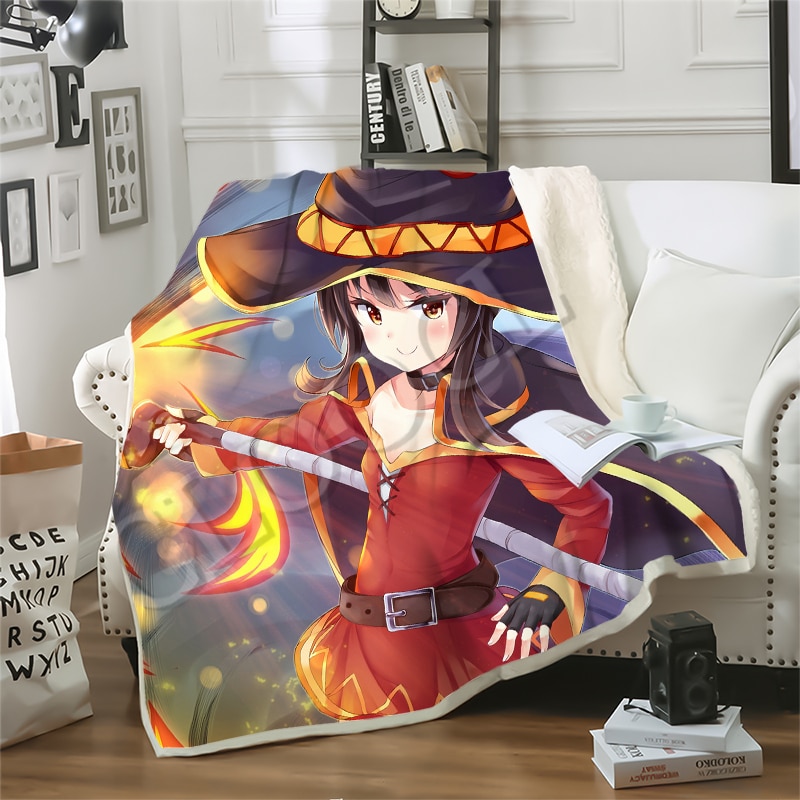 KonoSuba – Megumin 3D Printed Blankets for Sofa or Bed (10 Designs) Bed & Pillow Covers
