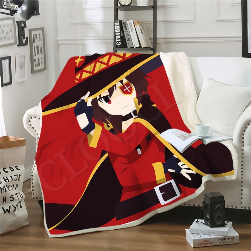 KonoSuba – Megumin 3D Printed Blankets for Sofa or Bed (10 Designs) Bed & Pillow Covers