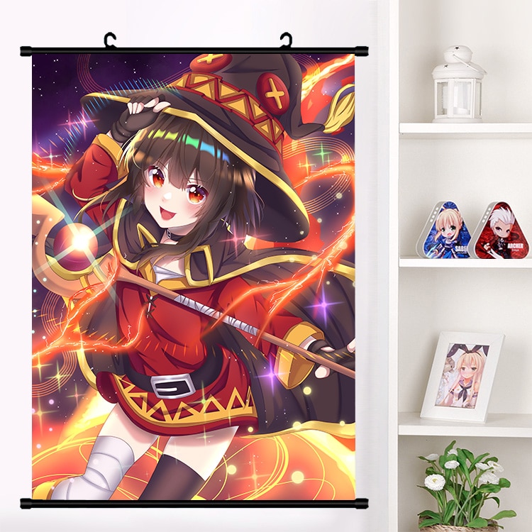 Konosuba Aqua Darkness Megumin Satou Kazuma Wall Scroll