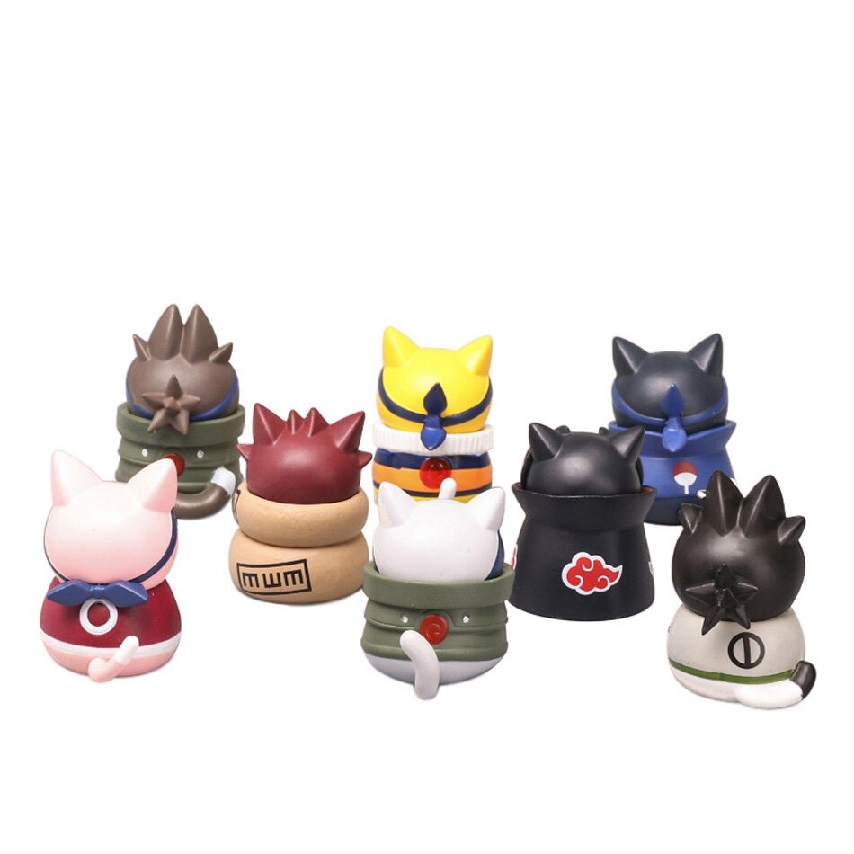 Naruto – Different Characters Cute Cat Themed Action Figures (Set of 8) Action & Toy Figures
