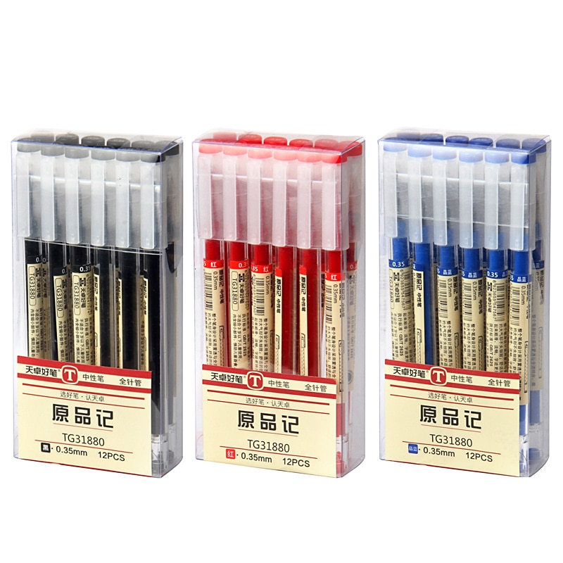Simple Brief Style Japanese Gel Pen 0.35mm Black Blue red Ink Pen Maker Pen School Office student Exam Writing Stationery Supply Uncategorized