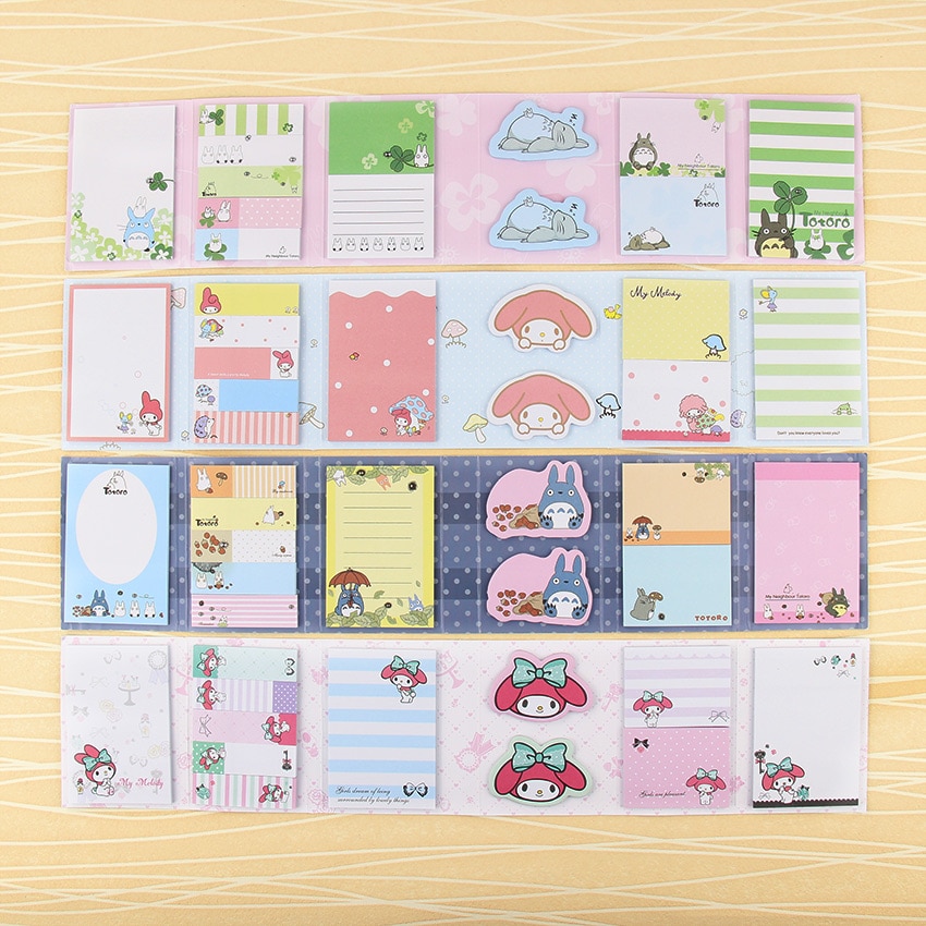 1 PC Kawaii Totoro Melody 6 Folding Memo Pad Sticky Notes Memo Notepad Bookmark Gift Stationery Uncategorized