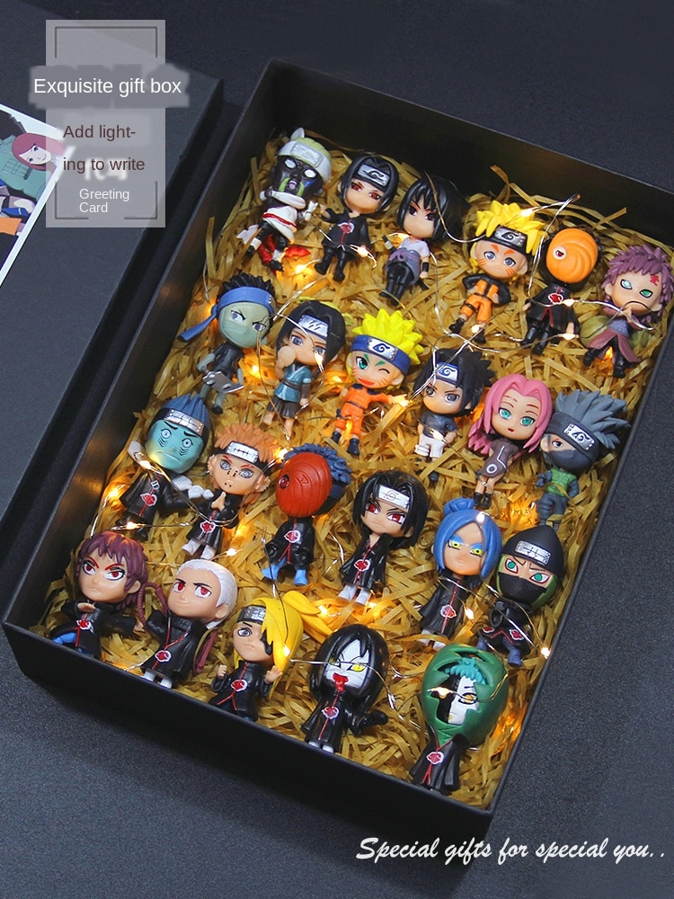 Naruto Garage Kit Model Full Set Doll Cute Sasuke Kakashi I Aro Weasel Decoration Gift Set Uncategorized
