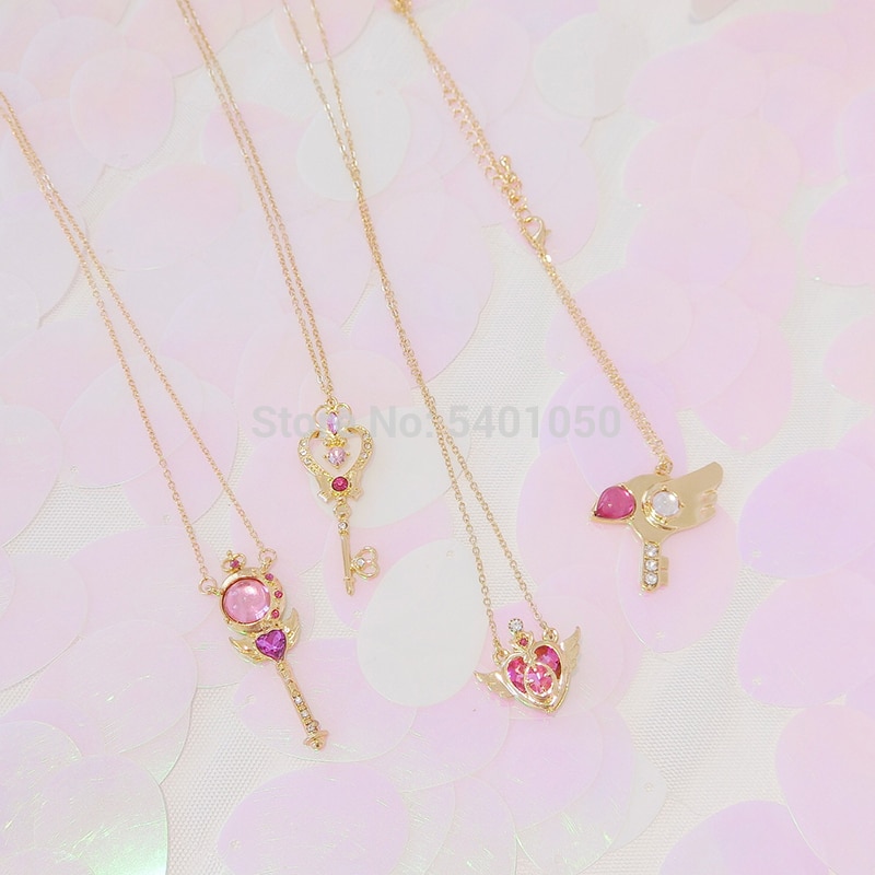 Anime Sailor Moon Loving Wand Crystal cosplay Pendant Necklace Girl accessories Cute props Uncategorized