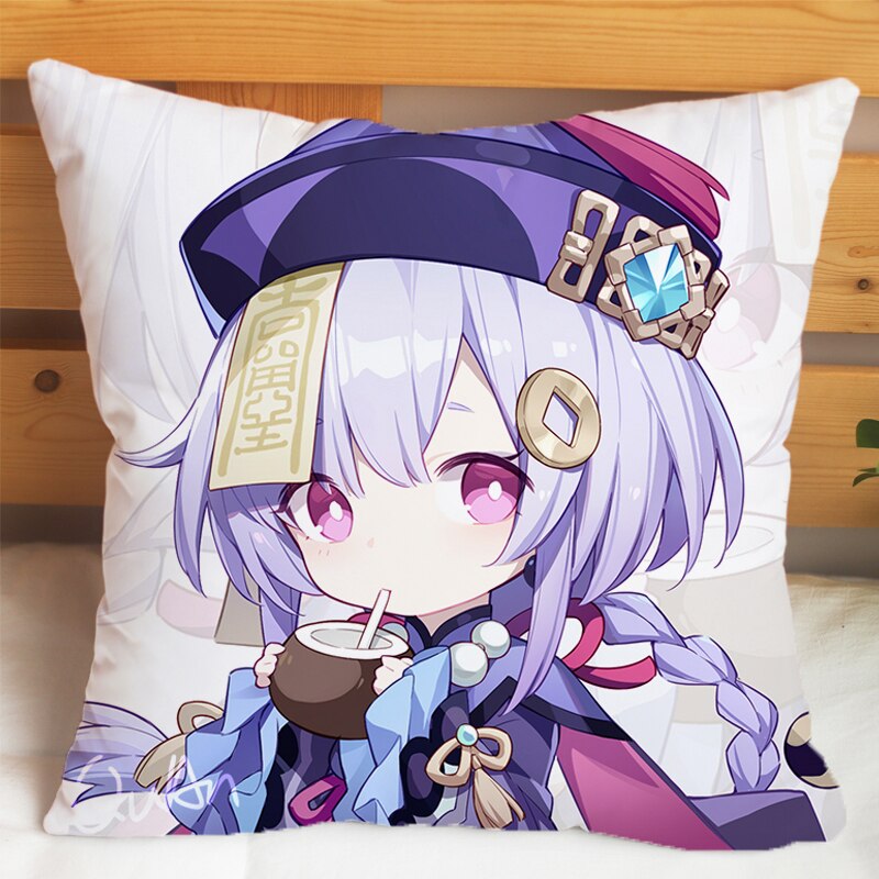 Game Genshin Impact Pillows Cases Pillowcase Klee Paimon Keqing Barbara Pillowcases Gifts Soft Pillow Inner Covers Two Sides Uncategorized