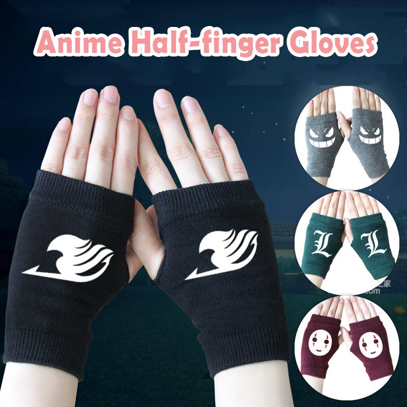 Different Animes Themed Comfortable Half-Fingered Gloves (15 Designs) Cosplay & Accessories