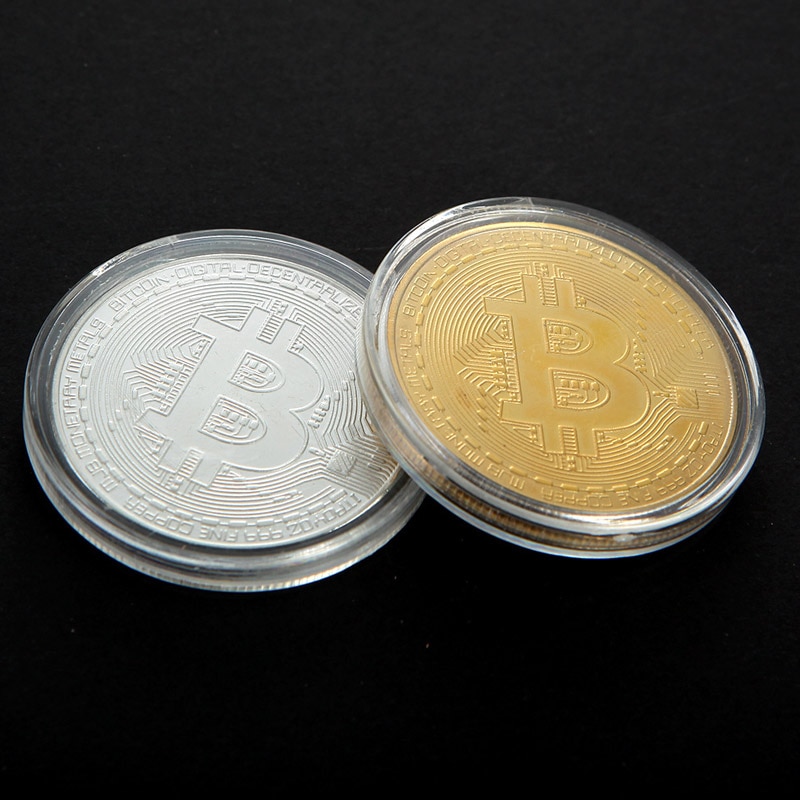 Bitcoin Creative Gold and Silver Themed Iron Coins Action & Toy Figures