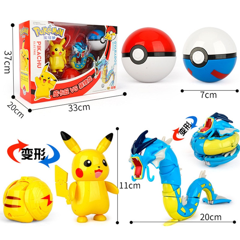 Pokemon – Different Pokemons Set with Pokeballs (5+ Variants) Action & Toy Figures