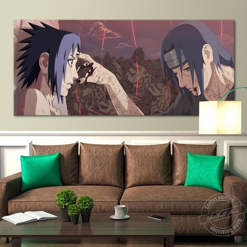 Naruto – Sasuke and Itachi Emotional Canvas Poster (Different Sizes) Posters