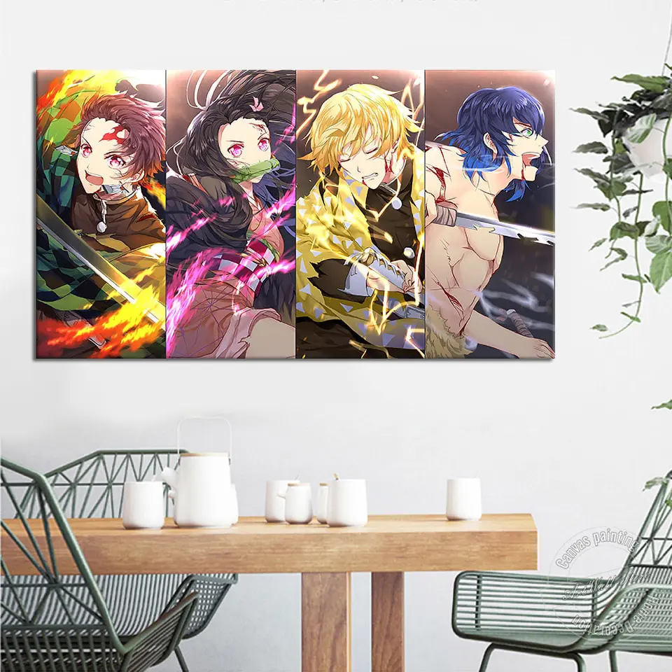 Demon Slayer – The Big Four Characters Themed Poster (Unframed) Posters