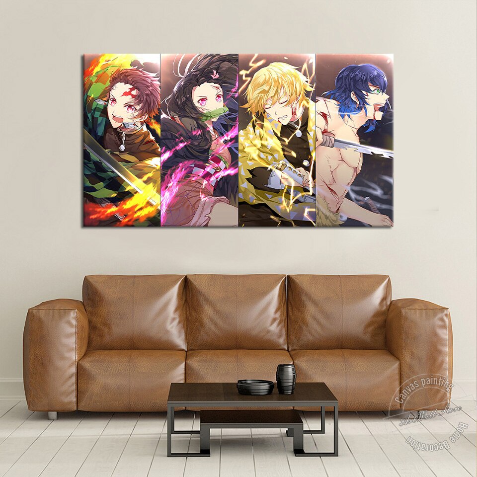 Demon Slayer – The Big Four Characters Themed Poster (Unframed) Posters