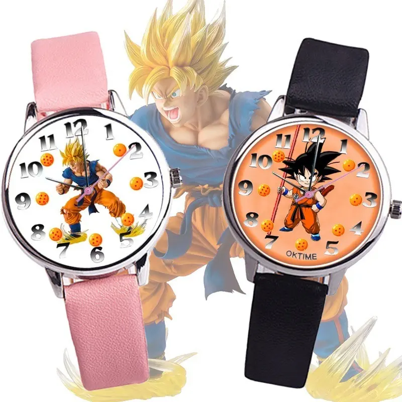 Buy AROA Watch New Watch for Men Goku Dragonball Z Kakarotto Black Metal  Type Analog Watch Brown Leather Strap Orange Dial for Men Stylish Watch for  Boys at Amazon.in