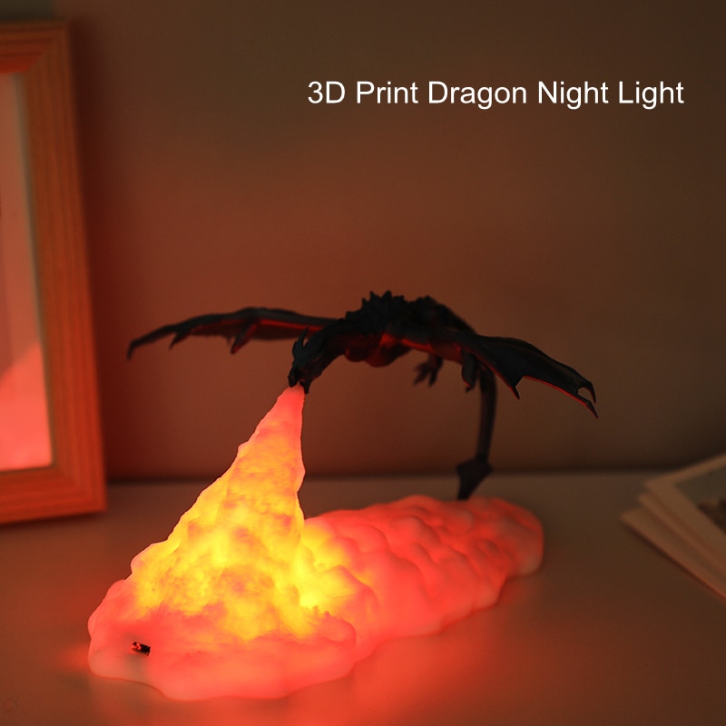 Dragon Lamp – Rechargeable with Lighting effect (2 Colors) Lamps