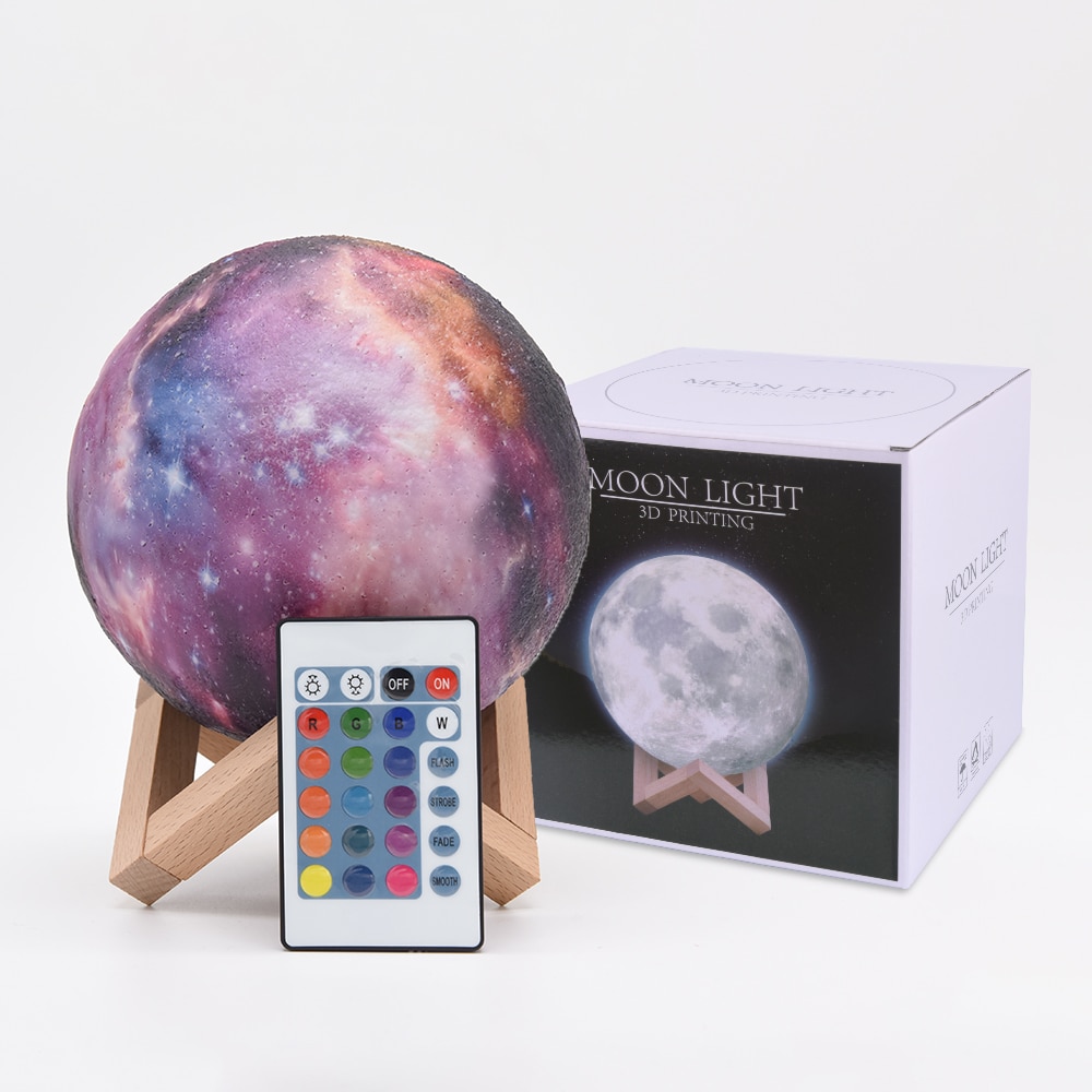 Moon Lamp – 3D Lighting with Galaxy effects (16 colors) Lamps