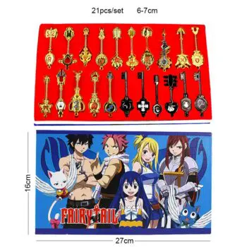 Fairy Tail Keychains Pendants & Necklaces color: 21pcs-set